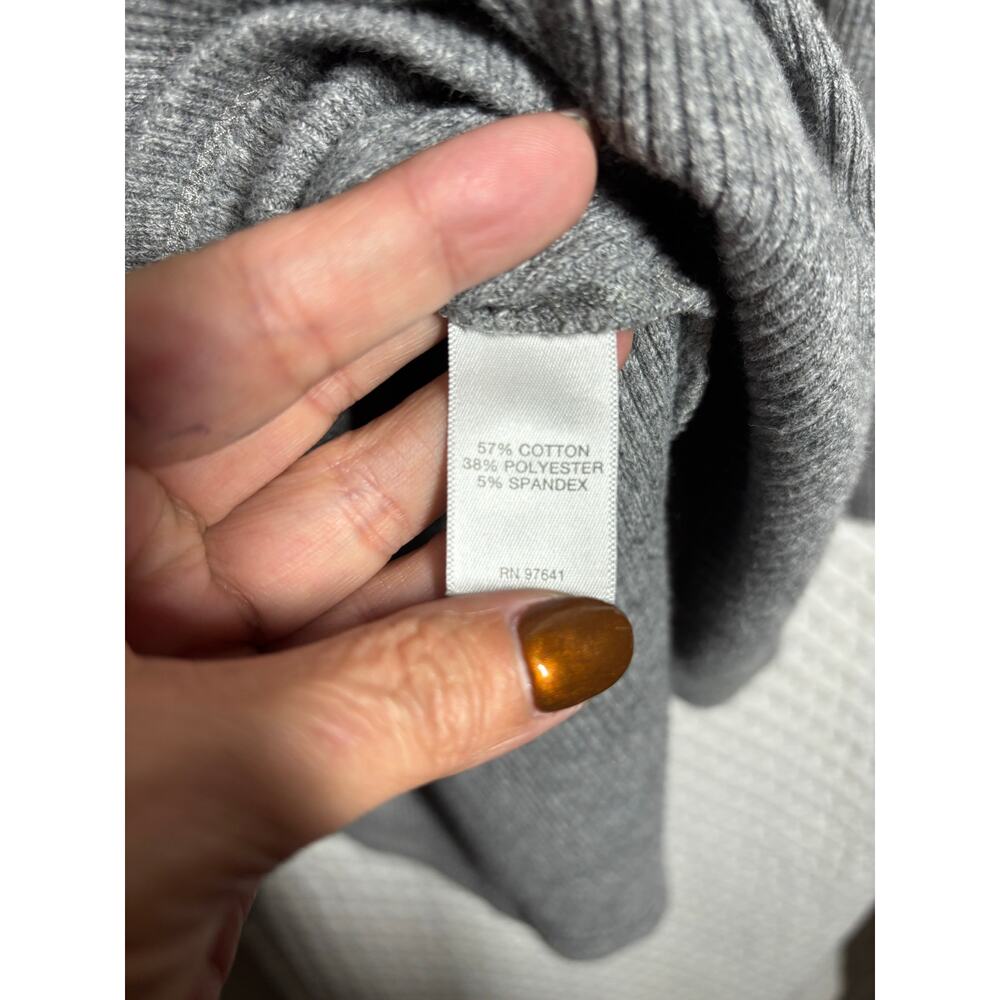 J. Jill Women M Gray Long Sleeve Hoodie Tunic Casual Comfort Relaxed - Picture 5 of 8